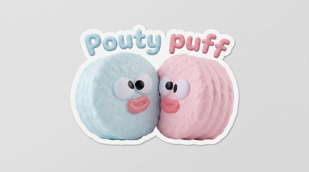 Pouty Puff Duo pink & blue slow rising squishy ｜PU foam toys