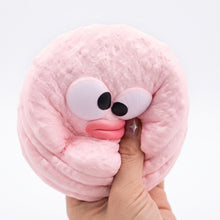 Hand squeezing Pouty Puff Pink Meltdown slow rising squishy
