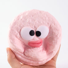 Hand squeezing Pouty Puff Pink Meltdown slow rising squishy